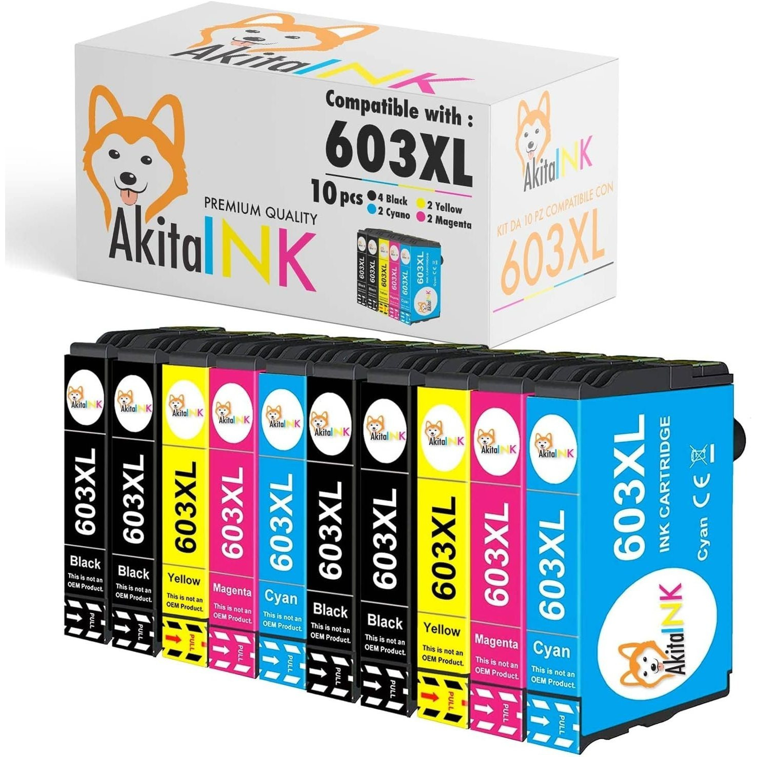 TEMU AkitaINK 603XL Multipack 10 Compatibili per Epson 603 XL per Home XP-2100 XP-2105 XP-3100 XP-4100 Workforce WF-2810 WF-2830 WF-2850(4 , 2 , 2