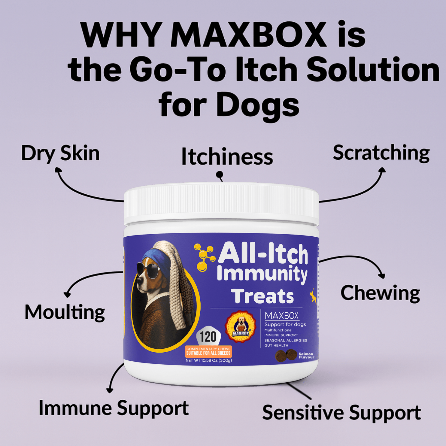 skin relief   treats powerful dog itchy skin relief for itchy skin licking scratching soothe itchy paws ears skin coat and seasonal allergies   chews details 6