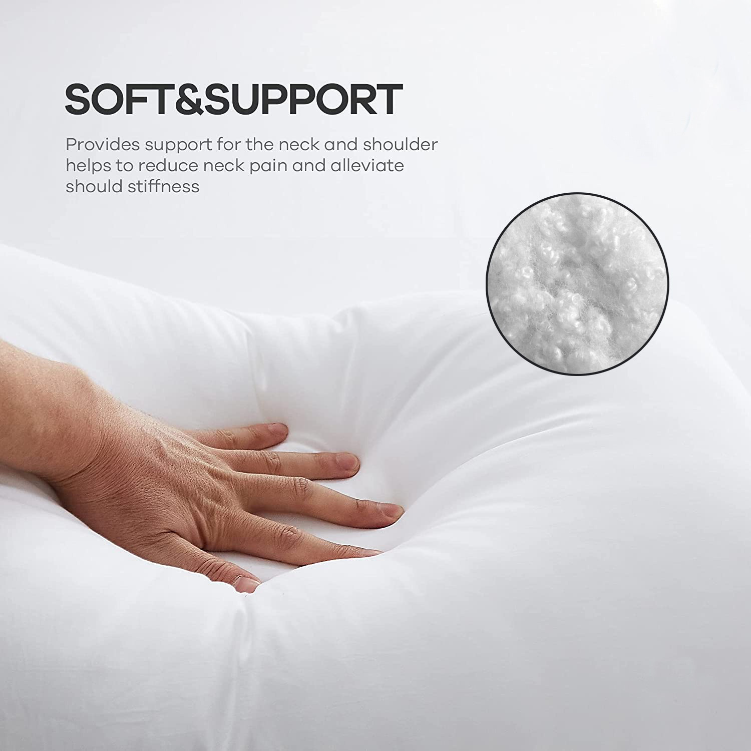 2pcs Plain Filled Pillows – Soft & Breathable, Bounce Back Support Neck Pillow, All-Season Comfort, Machine Washable, Perfect for Home, Living Room & Hotel Use