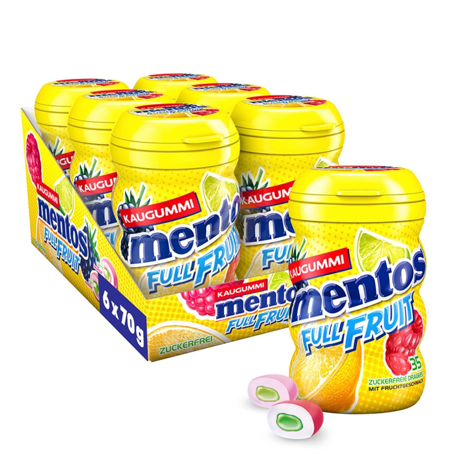 Mentos Chewing Gum Full Fruit (6 X 35 Dragees)