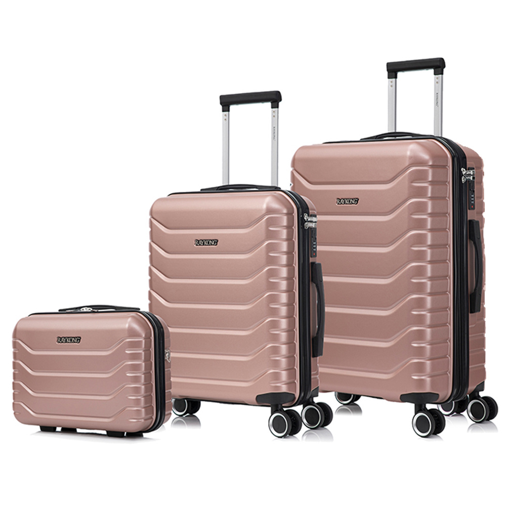 TEMU Juego de 3 Maletas 55x40x20cm ABS+Policarbonato | Maleta Expandible 66x45x27.50 - 30cm Extendido - 23kg | Neceser | Semirrígida trolley 4 ruedas