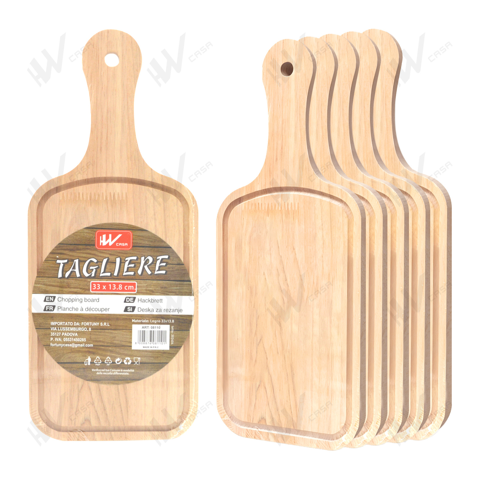 TEMU Set Of 6 Wooden Cutting Boards With Handle, Cheese Cutting Board, Wooden Cutting Board Set, 33*13.8 Cm, Suitable For Kitchen, Hanging Cutting