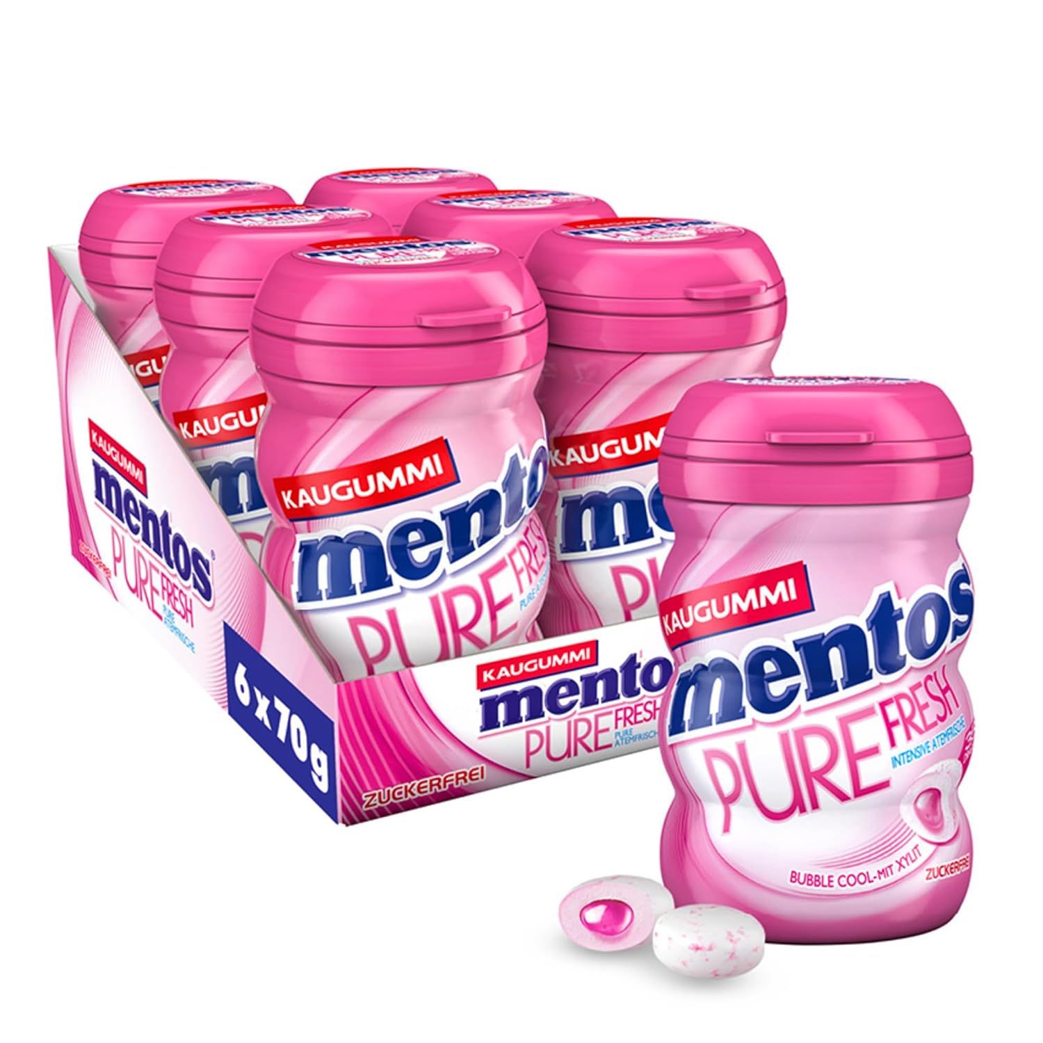 Mentos Kaugummi Pure Fresh Bubble Cool (6 X 35 Dragees)