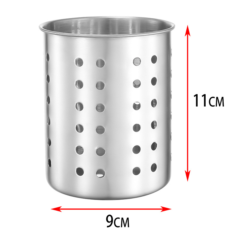 TEMU 1 pieza de contenedor multiusos de acero inoxidable para cubiertos, para guardar utensilios como palillos, cuchillos, tenedores y cucharas.