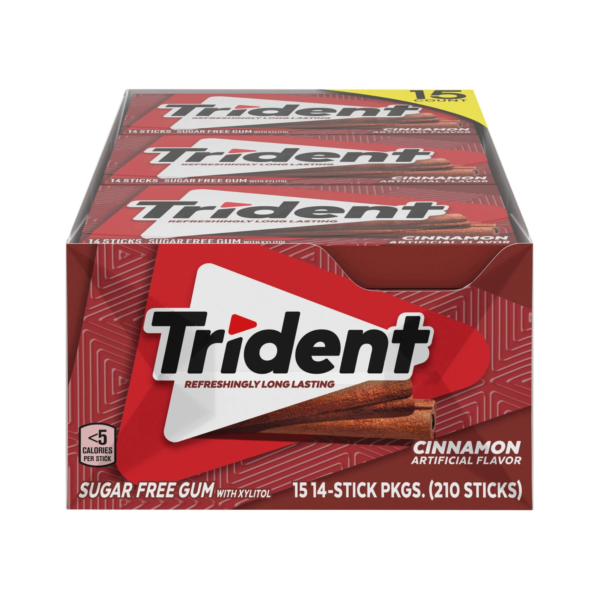 Trident Cinnamon Sugar-free Gum With Cinnamon, 15 Packs (210 Pieces)