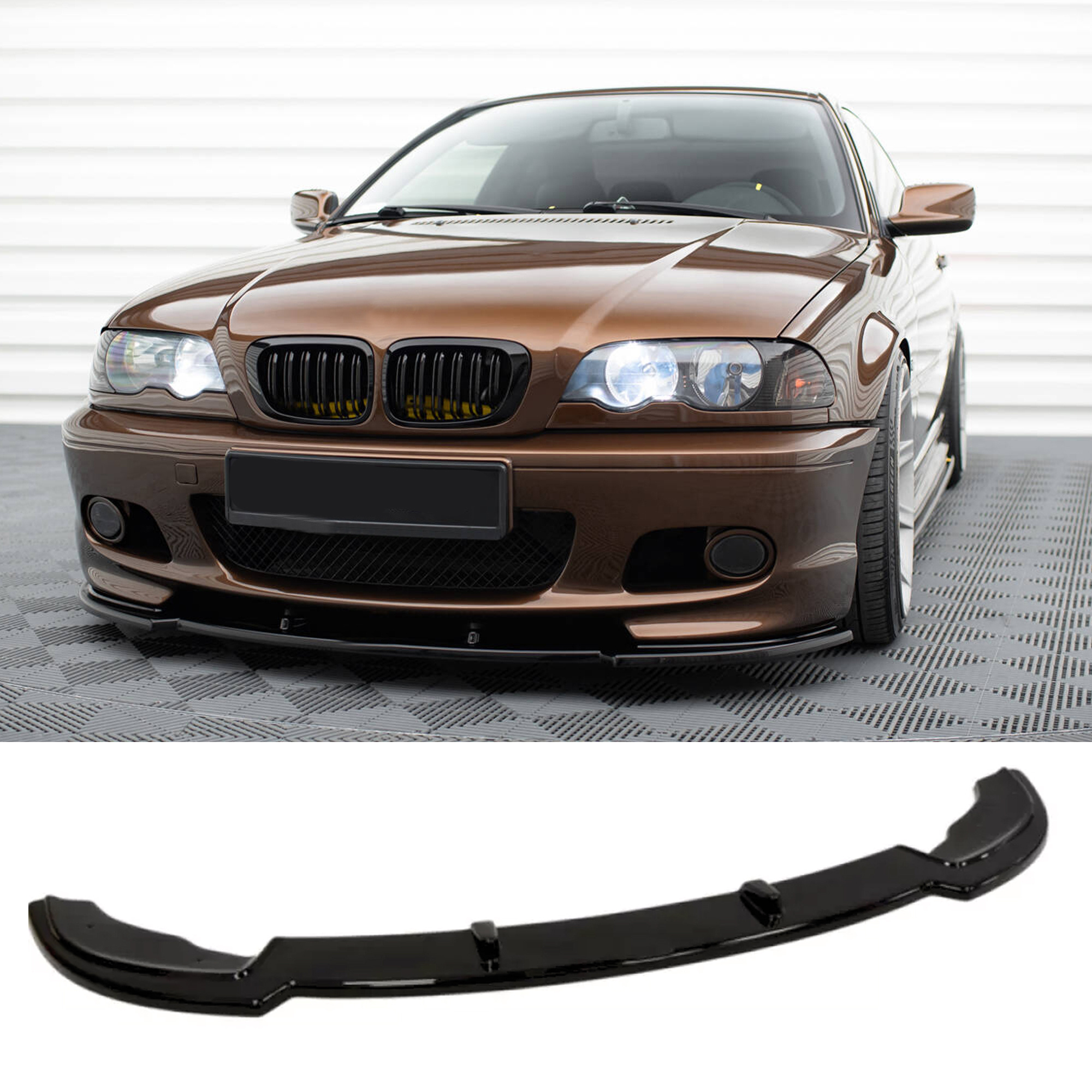 Image of Front Bumper Lip Splitter E46 M Sport Coupe 1998-2006 Vacuum Car Tuning Body Part Body Kit Vehicle Modification, Enhances Look, Separator Lip Diffuser Body Kit Spoiler Protection, Enhances The Of .