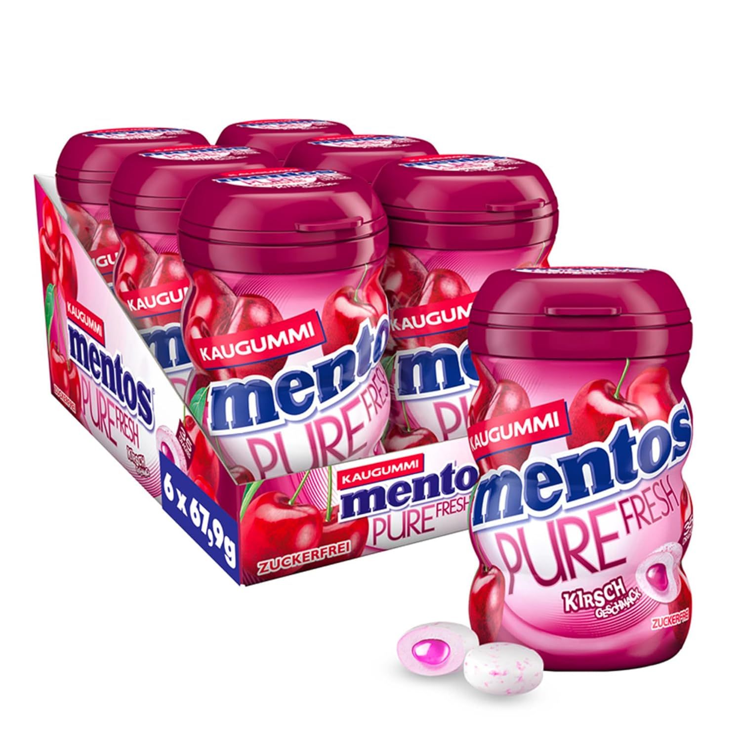 Mentos Chewing Gum Pure Fresh Cherry (6 X 35 Pieces)