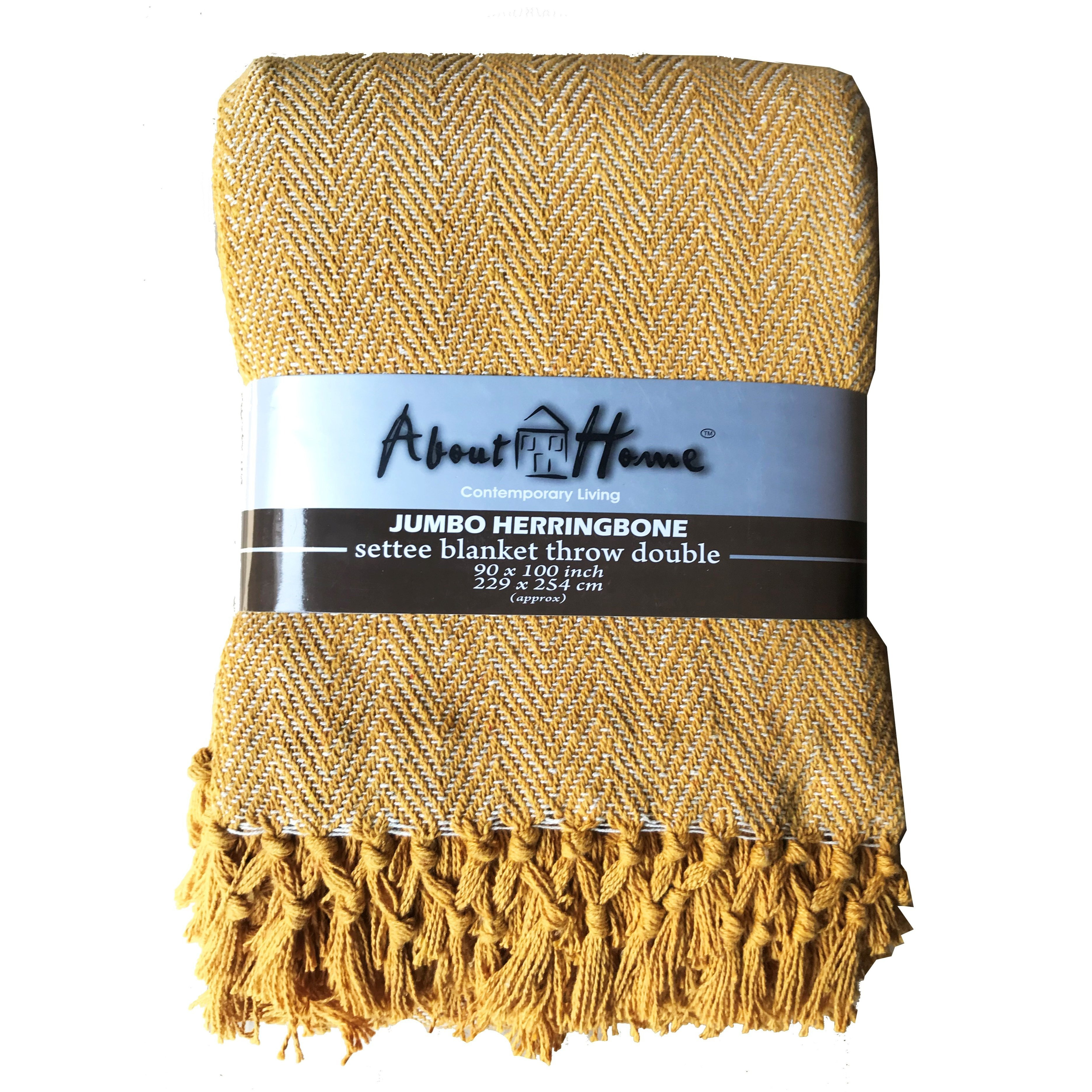 TEMU Cotton Herringbone Sofa Throw Blanket 228x254cm ( For 3 Seat Sofa) – Soft, Cozy & Warm Bed Or Sofa Blanket, 13 Colours, Machine Washable,