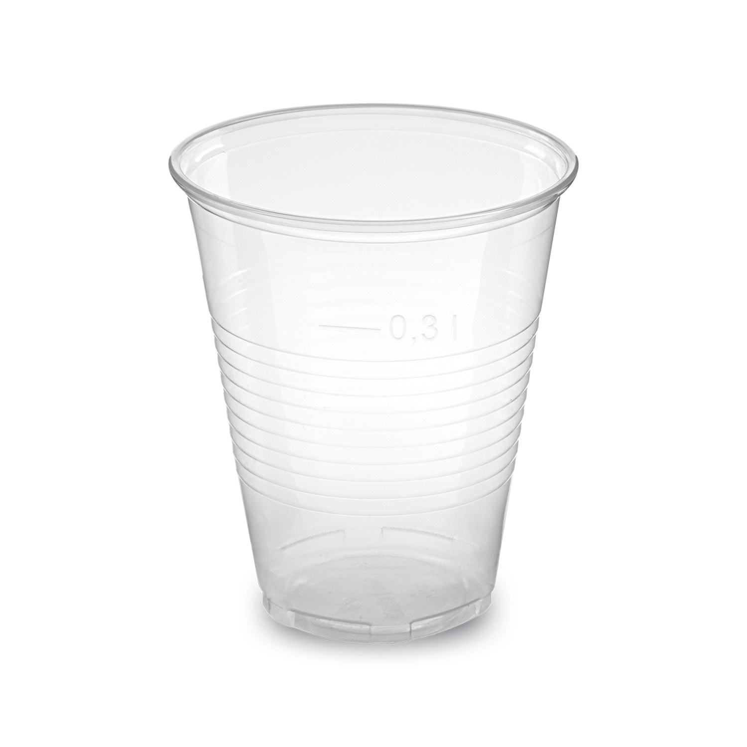 100 Drinking Cups | Oak Stripe 0.3l | Beer Cups Plastic Cups Disposable Cups Made Of Plastic Pp (polypropylene), Transparent | Dispensing Cups (100)