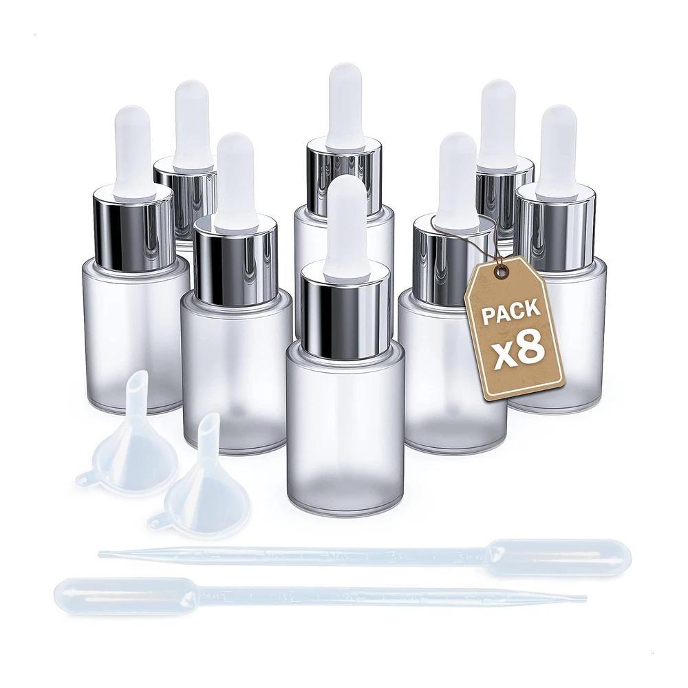 TEMU LG Luxury & Grace de cristal esmerilado con cierre plata y blanca Pack 8 x 10 ml - 83 x 29 mm