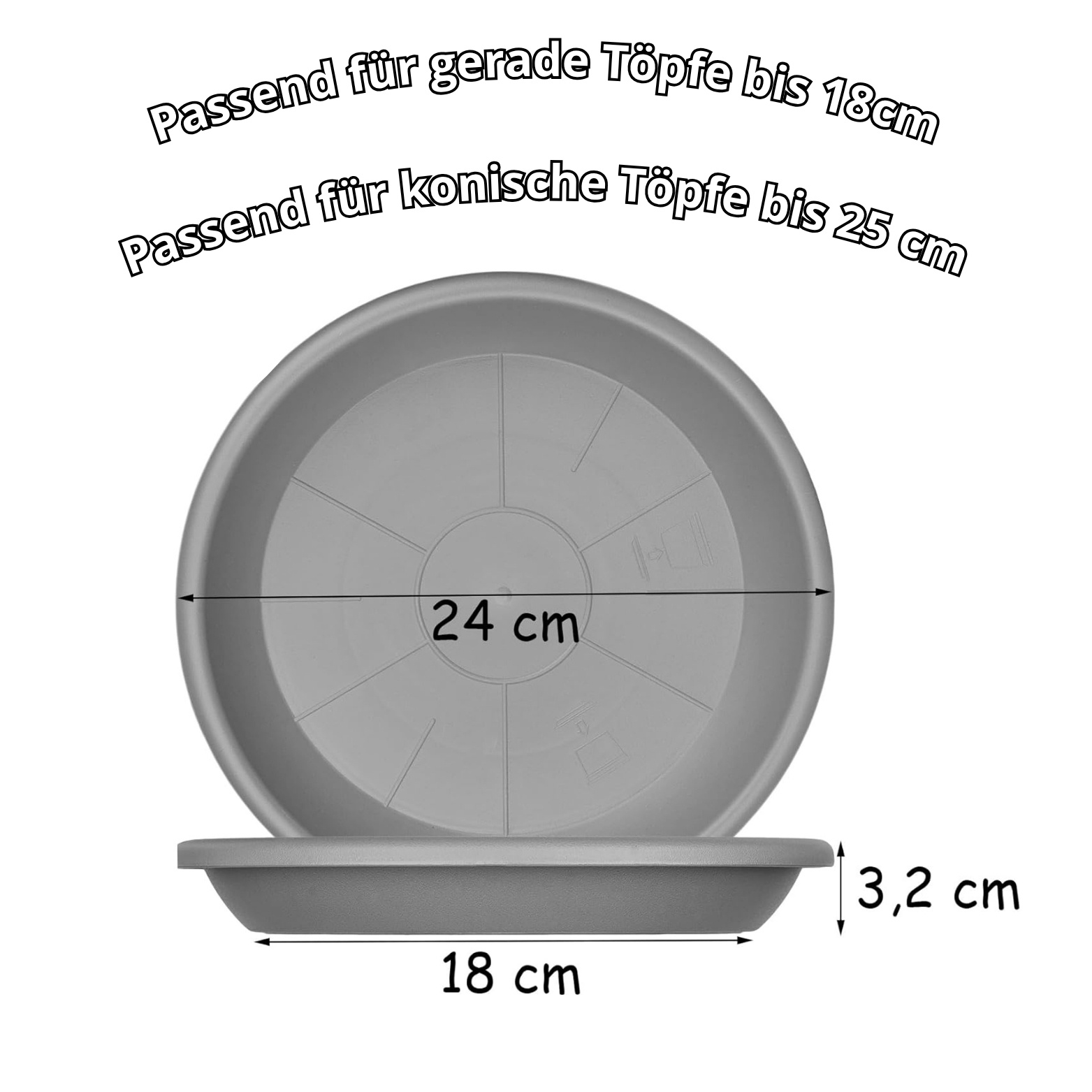 3 Plant Saucer 25 Cm Plastic Flower Pot Tray Plant Tray