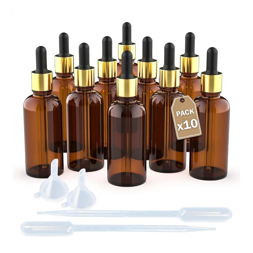 TEMU LG Luxury & Grace de cristal ámbar con cierre dorado y negra Pack 10 x 100 ml - 140 x 44 mm