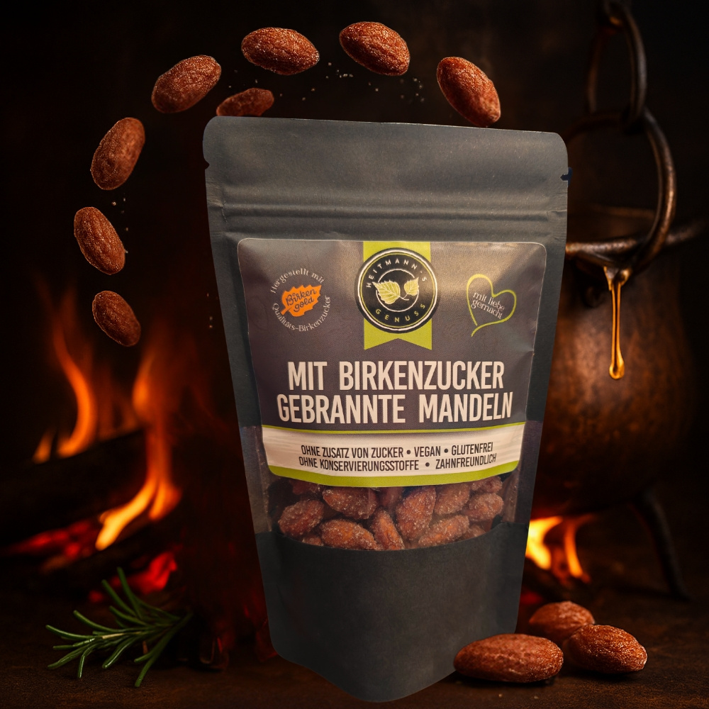 Image of Roasted Almonds With Birch Sugar – Traditionally Made In A Copper Kettle – Crispy Delight With Xylitol Instead Of Sugar, No Preservatives, Just A Few Ingredients – Premium Snack – Heitmann’s Genuss