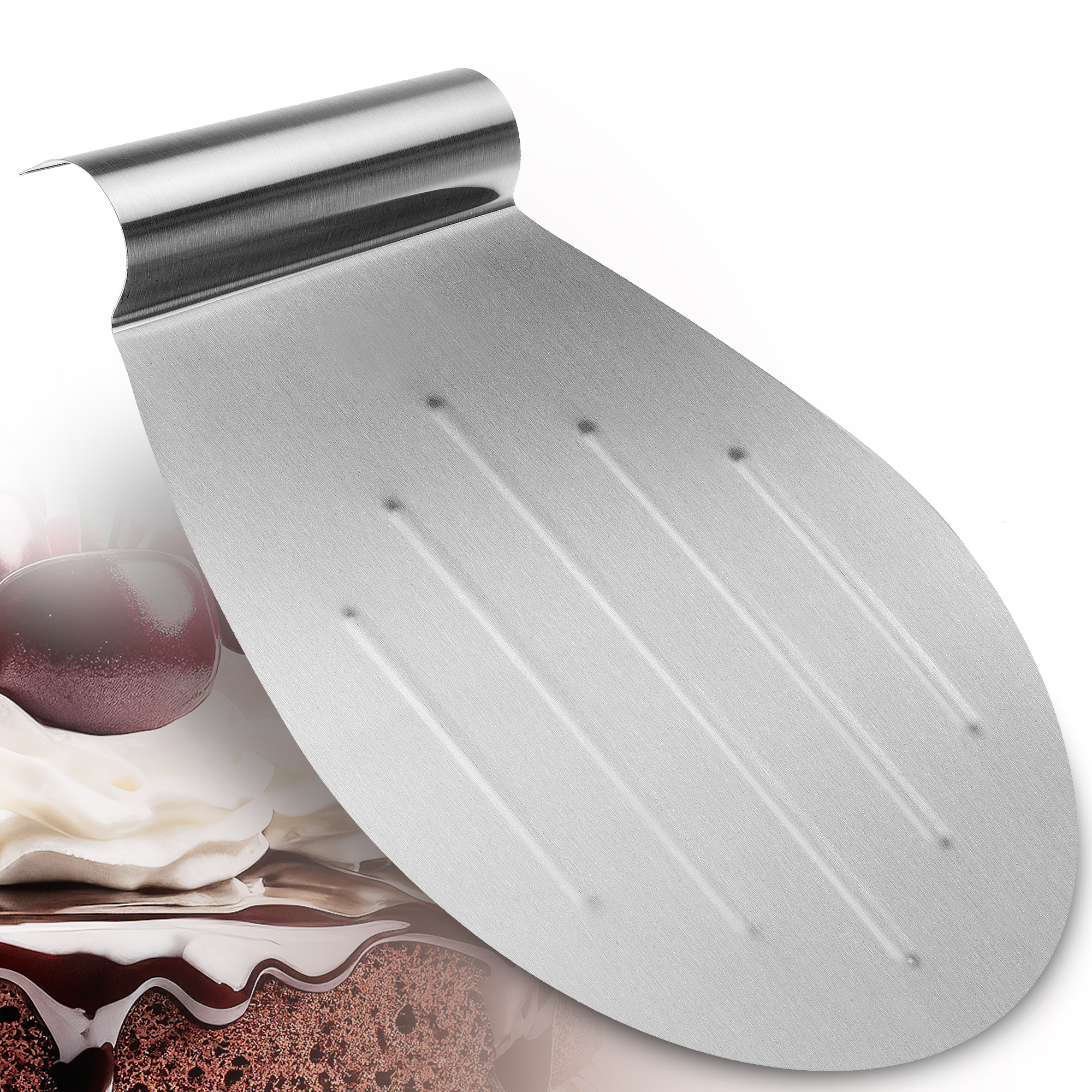 Image of Home Premium Stainless Steel Cake Lifter – 3-in- Tool: Sturdy Cake Server, Cake Saver, And Pizza Peel | Ergonomic Handle For Precise Handling | Perfect For Professionals And Hobby Bakers