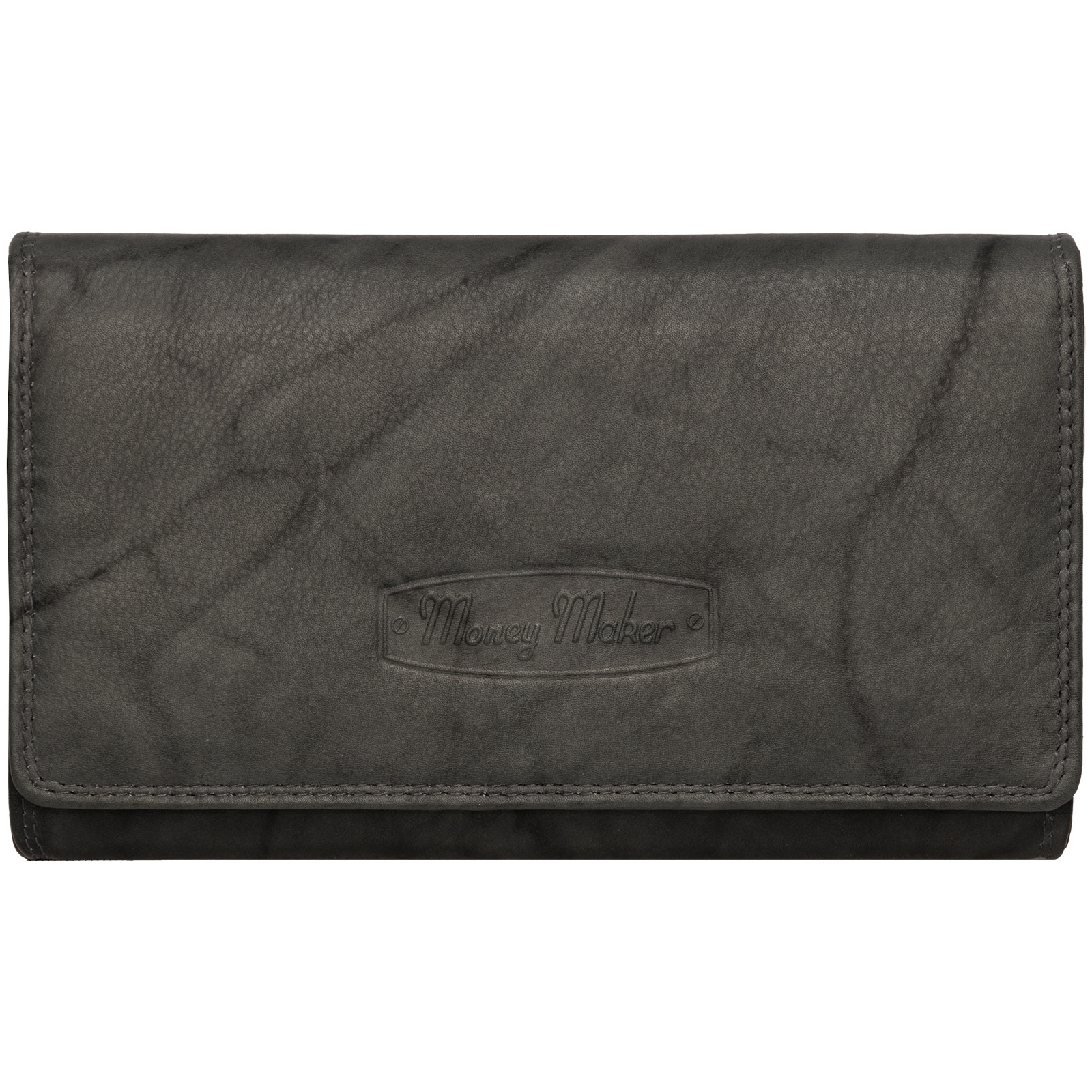 Image of Women's Long Rfid Blocking Genuine Leather Wallet With 14 Card Slots, Grey-blue, Dimensions: . 17 Cm X 9.5 Cm X 4 Cm (w X H X D)