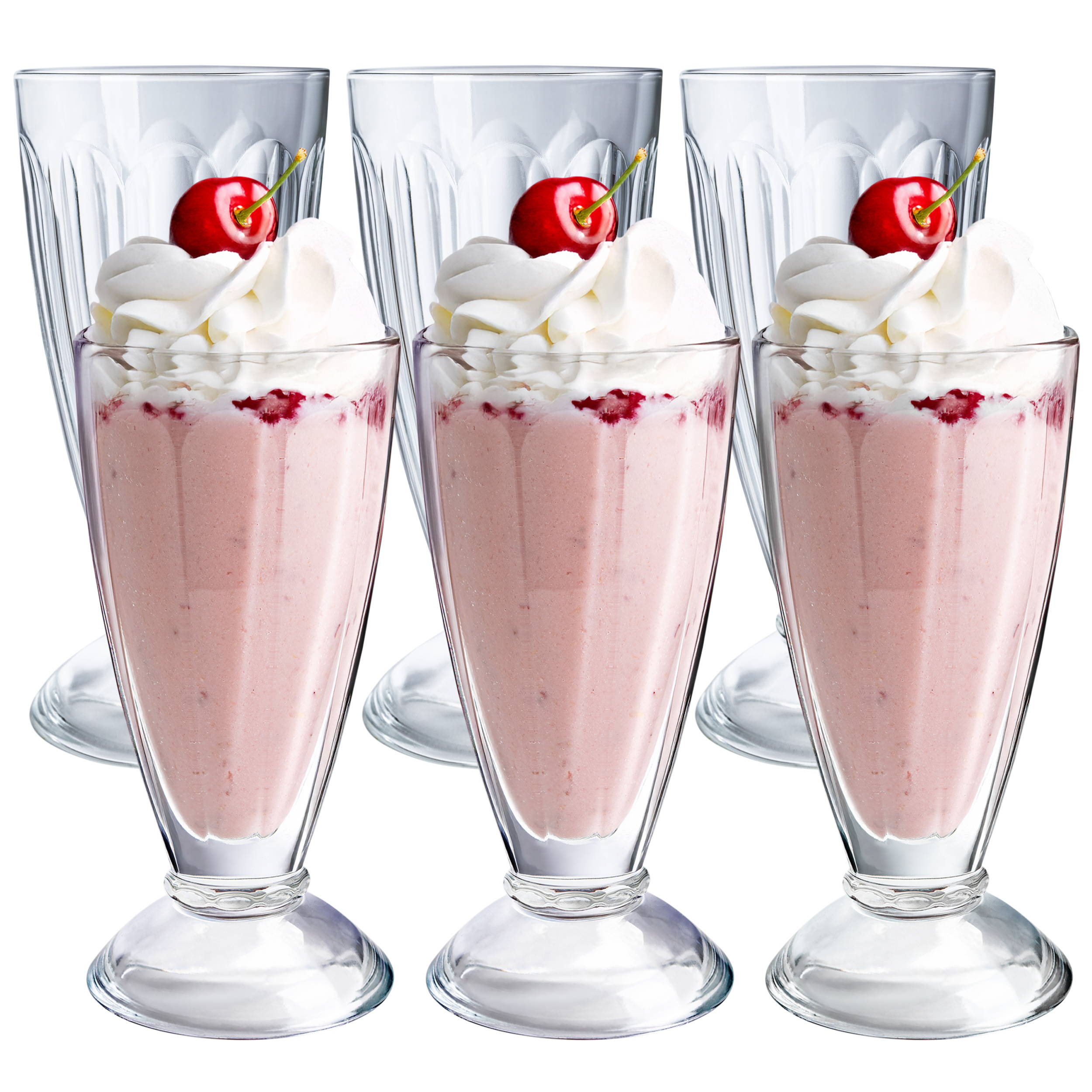 TEMU Elegante Dessertgläser mit Stiel – 300 ml, wahlweise im 6er oder 12er Set – stilvolle Eisschalen aus hochwertigem Glas, ideal für Eis, Desserts,