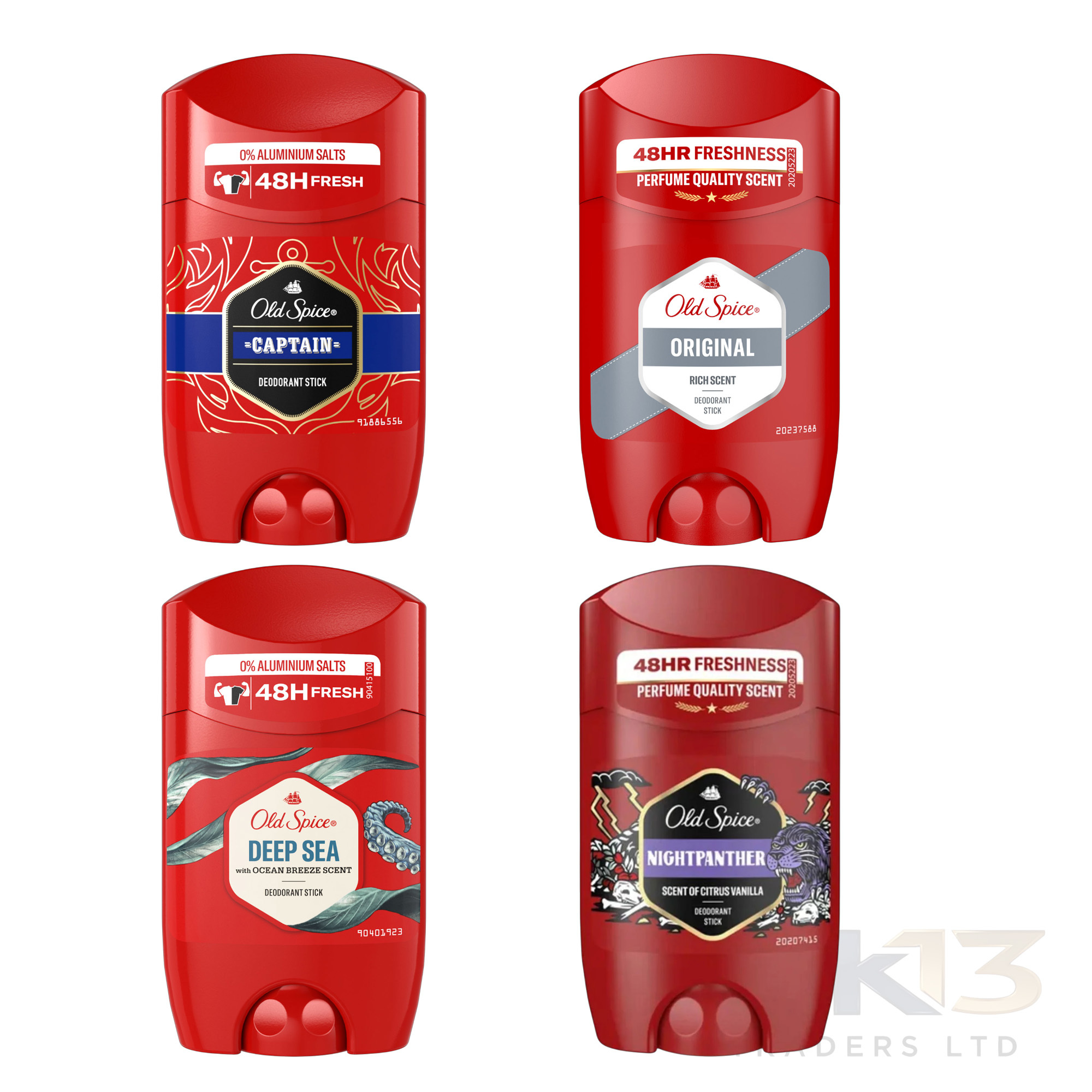 TEMU Old Spice Deodorant Stick 4 × 50 Ml Bundle – Captain, Original, Deep Sea & Night Panther – 48h Freshness – Aluminium Free