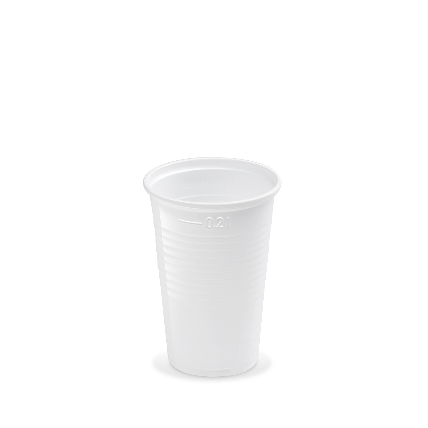 E-shop 200 Trinkbecher | Eichstrich 0,2l | Bierbecher Plastikbecher Einwegbecher aus Kunststoff PP (Polypropylen), weiß | Ausschankbecher (200)