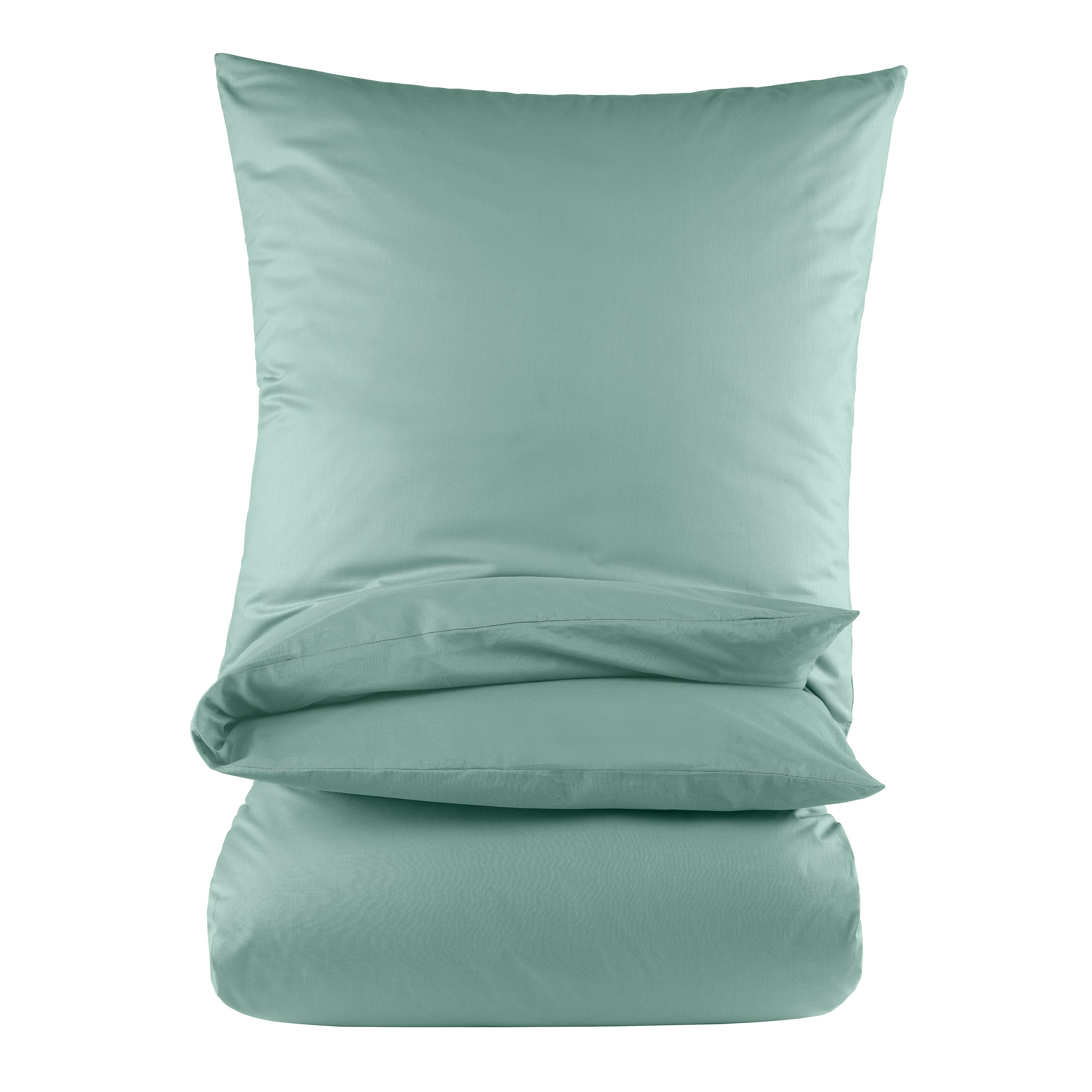 Image of Cotton Bedding Set 135x200 Cm 2-piece - Duvet Cover 135x200 + Pillowcase 80x80 - 100% Reinforced Cotton - Zipper Closure - Solid And