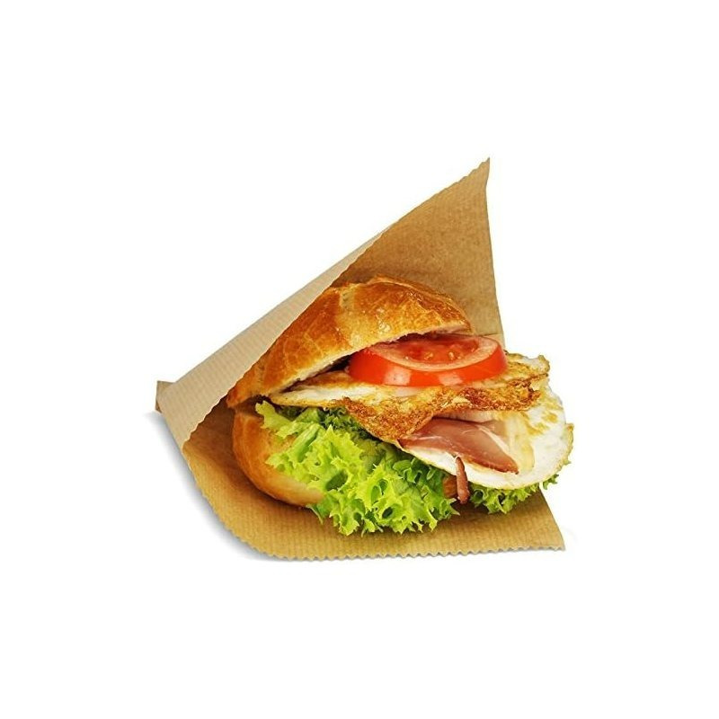 1000 Snack Bags/ Bags, 2-sided Open, 16x15cm, Large, Paper - Brown