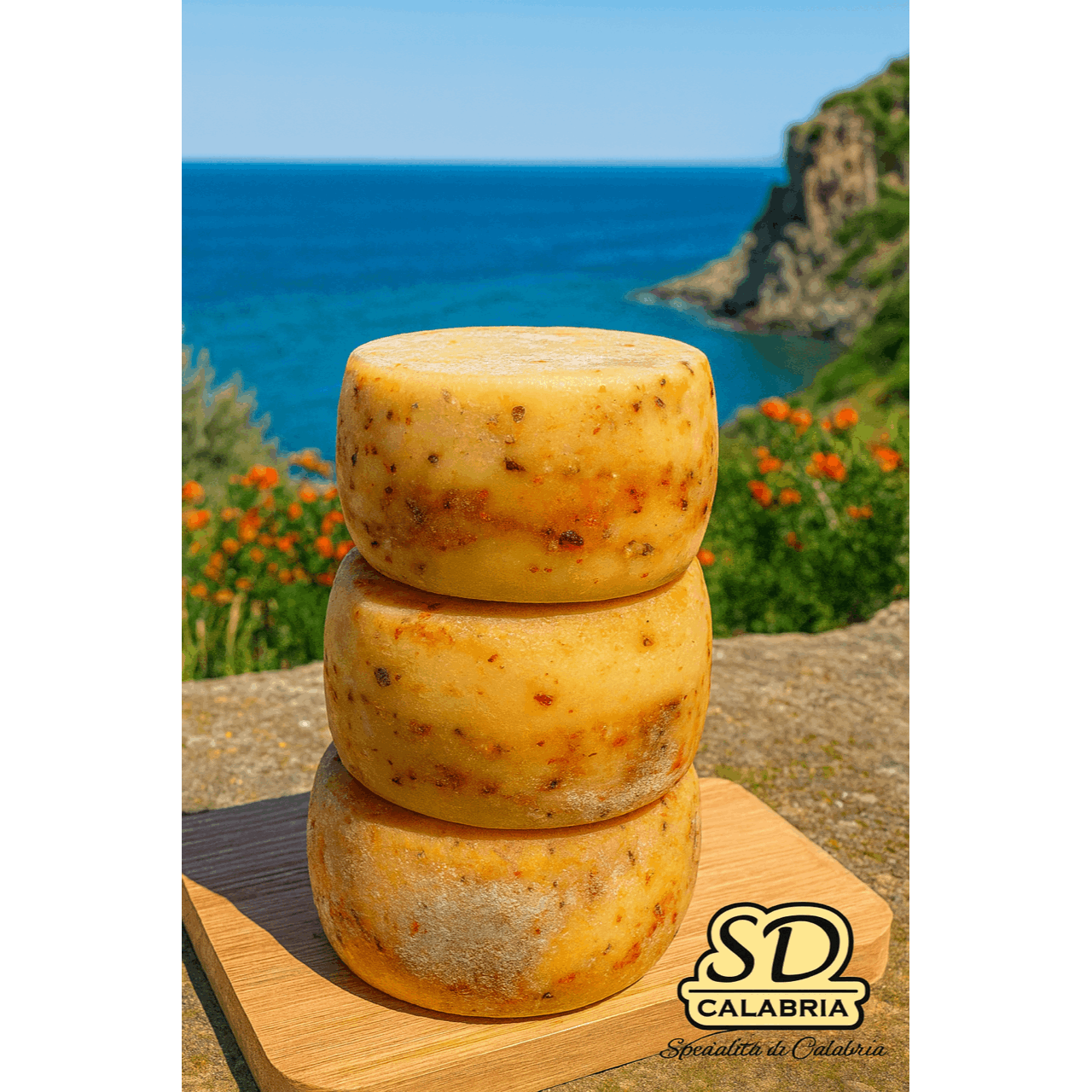 Image of Spicy Pecorino Cheese With Internal Peperoncino, Whole Shape Around 1kg