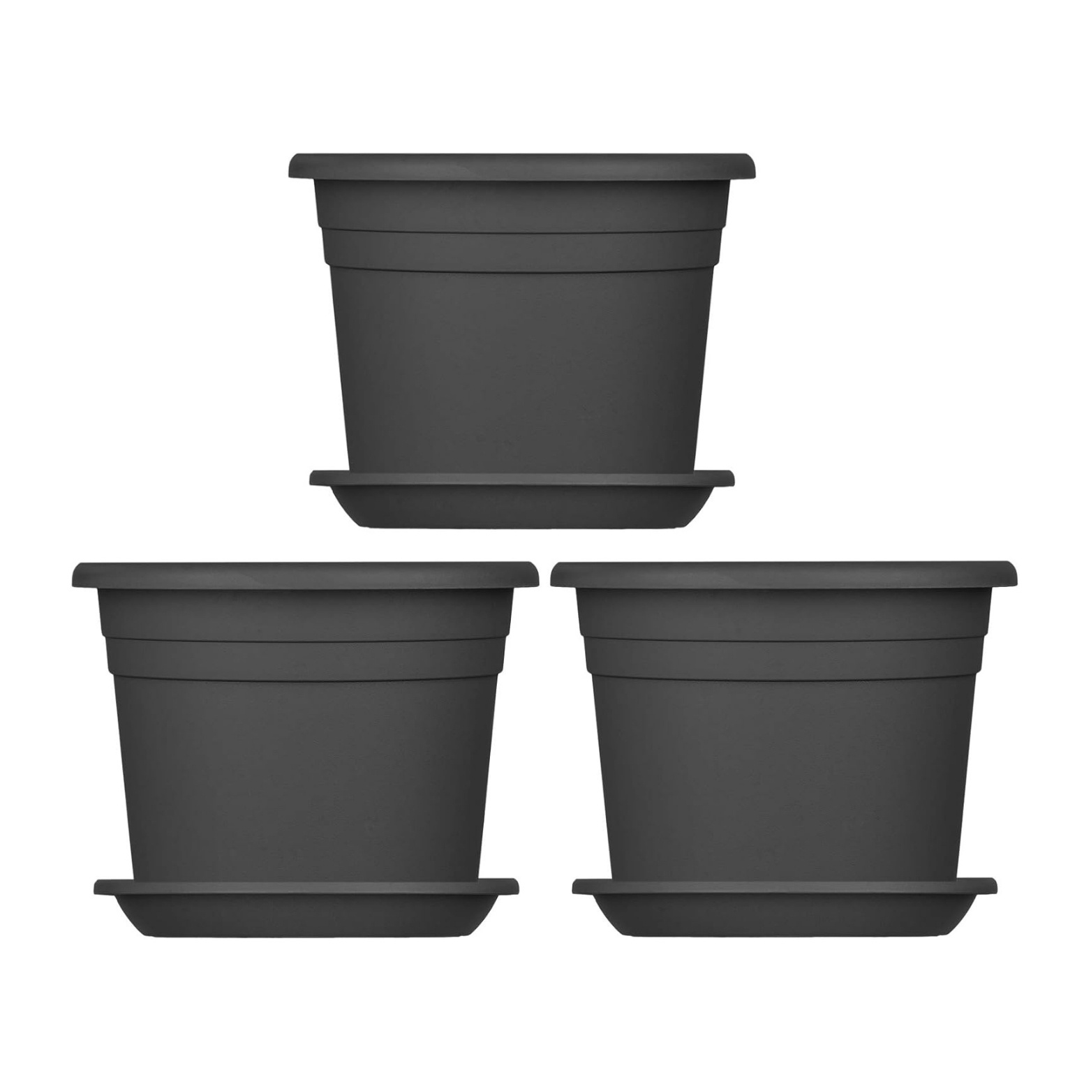 E-shop 3x Blumentopf mit Untersetzer Ø 30 cm Pflanztopf