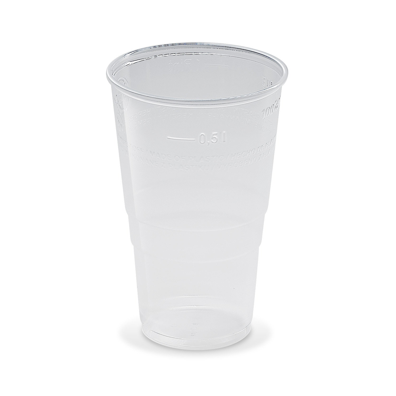 TEMU 100 Drinking Cups | Oak Stripe 0.5l | Beer Cups Plastic Cups Disposable Cups Made Of Plastic Pp (polypropylene), Transparent | Dispensing Cups