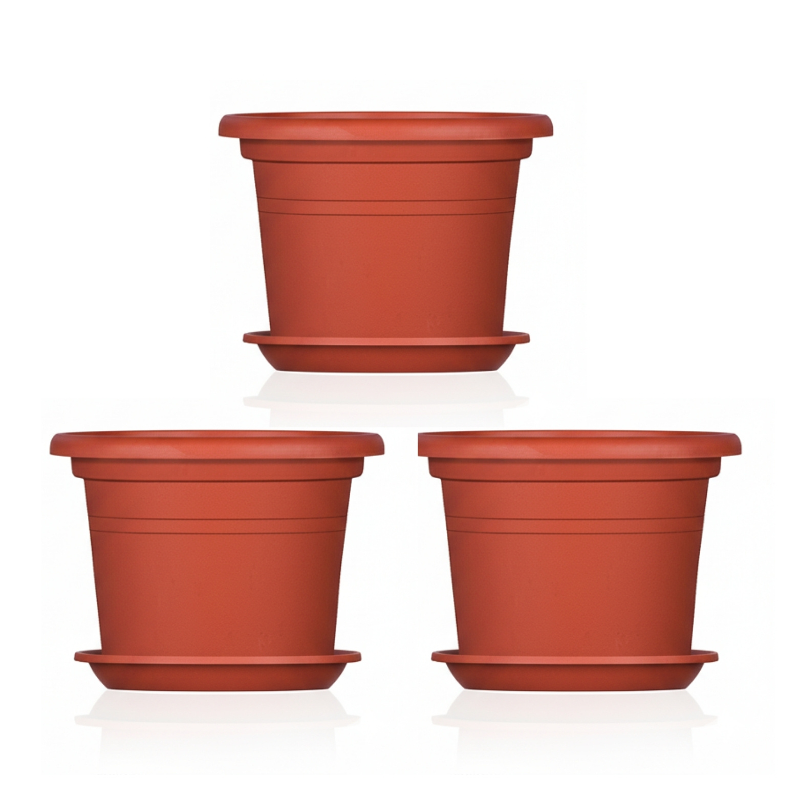 E-shop 3x Blumentopf mit Untersetzer Ø 40 cm Pflanztopf