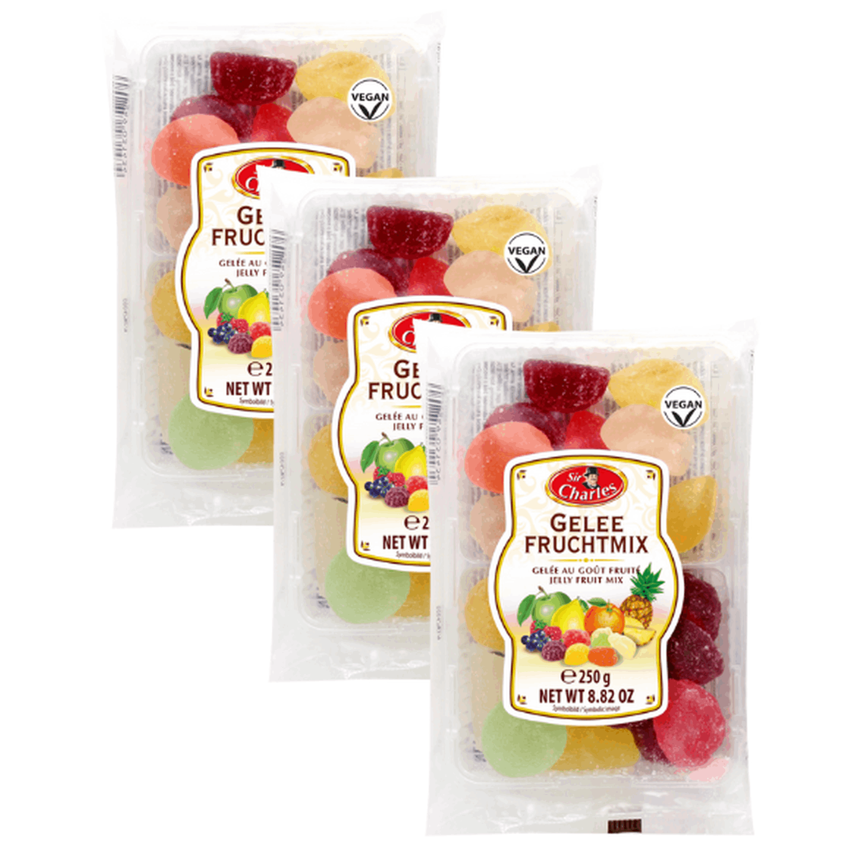 Sir Charles Whipped Cream With Fruit Flavor 3 X 250g | 6 X 250g - Colorful Fruit Variety For Connoisseurs