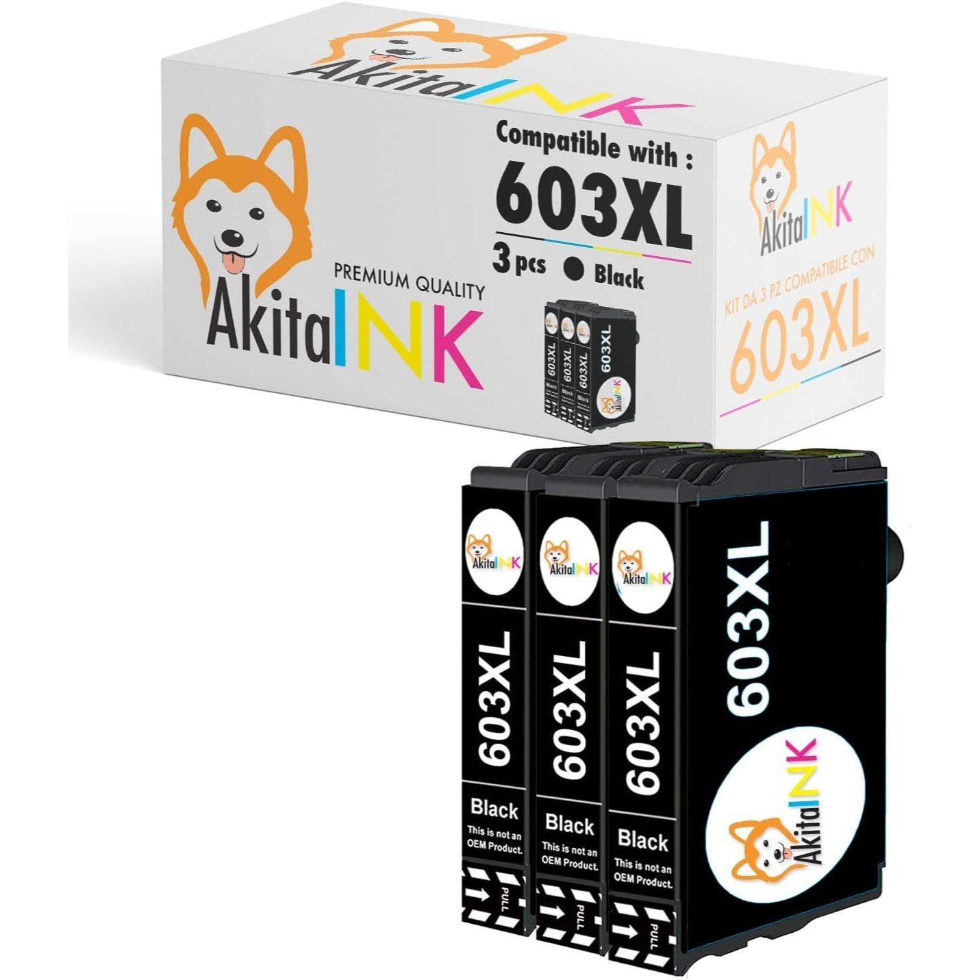 TEMU Akitaink 3 Ink Cartridges 603 Xl 603xl Compatible Home Xp-2100 Xp-2105 Xp-3100 Xp-4100 Workforce Wf-2810 Wf-2830 Wf-2850 (3 Black)