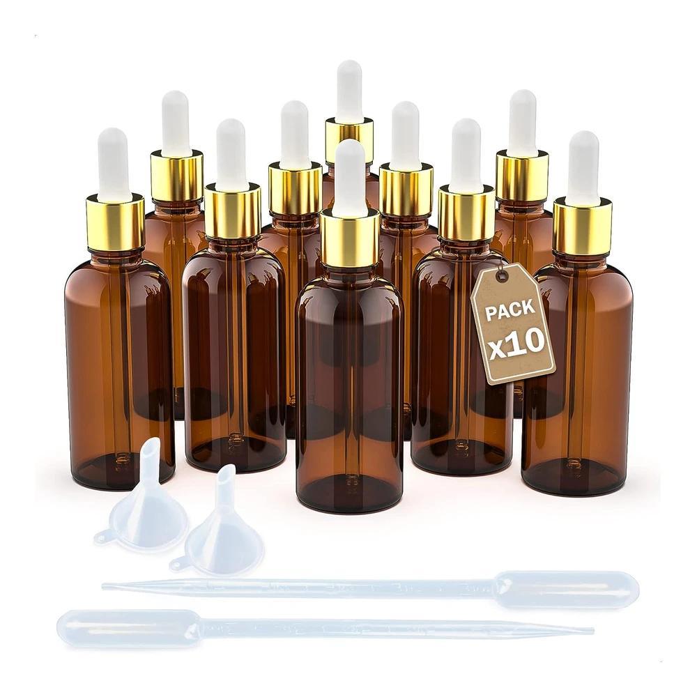 TEMU LG Luxury & Grace de cristal ámbar con cierre dorado y blanca Pack 10 x 100 ml - 140 x 44 mm