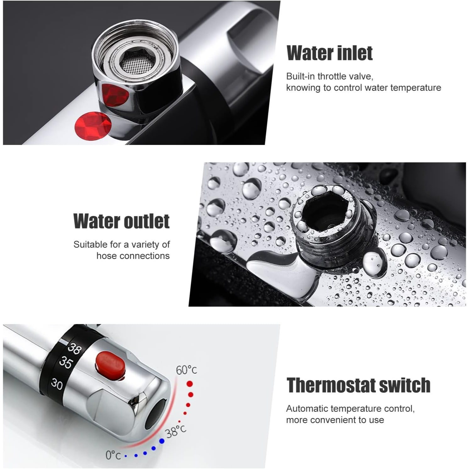 Thermostatic Shower Faucet with Adjustable Temperature Control