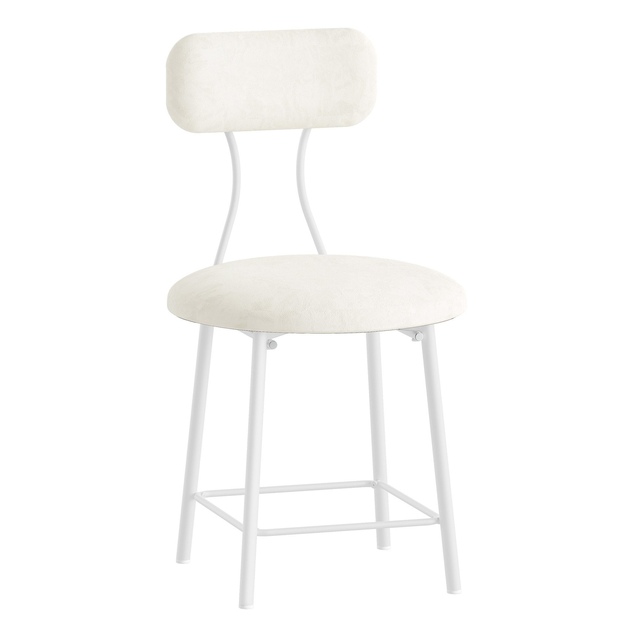 TEMU Tabouret de Coiffeuse, de Maquillage Rembourré, Tabouret à Chaussures, Convient aux Chambres et aux Entrées, Blanc