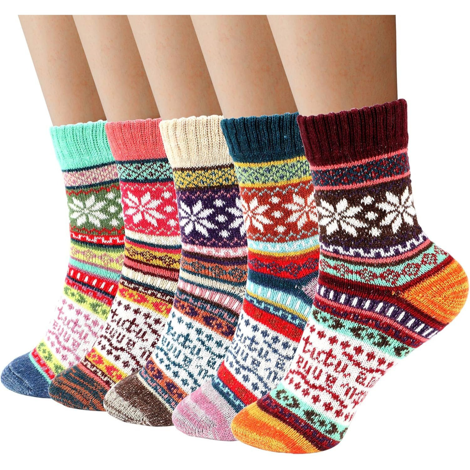 TEMU Thermal Socks For Women, Wool Socks, Warm Winter Socks For Women, Thick Knit Socks, Winter Socks For Women Colorful Cozy And Breathable/eu Size