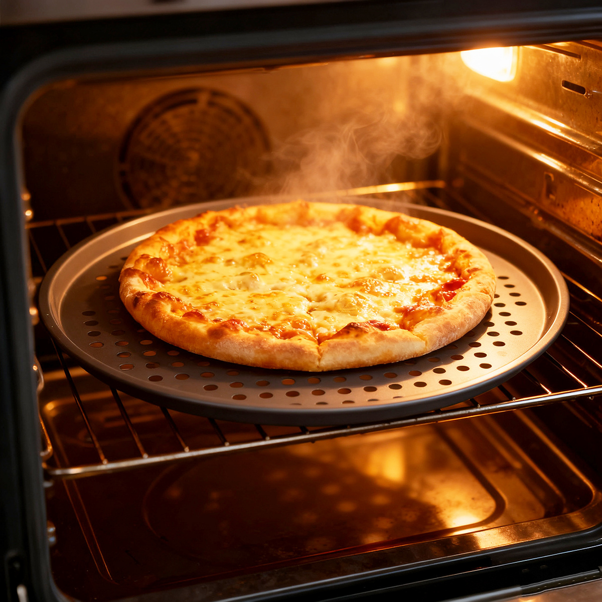 TEMU 1 molde para hornear pizza con agujeros, MOLDE PARA PIZZA, en acero al carbono de grado alimenticio, y duradero, fácil de limpiar, con