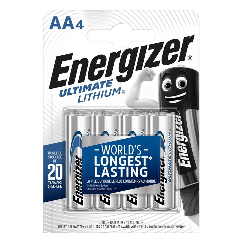 TEMU Energizer Lithium - Piles AA (Lot de 4) - La Pile AA Qui Dure Le Plus - pour appareils à Haute consommation - Emballage 100% Recyclable -