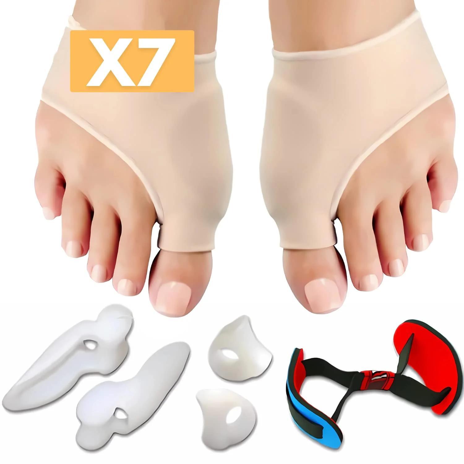 TEMU Kit Proteccion y Confort para Pies Completo 7 Piezas Talla Única - 2 Férulas, 4 Almohadillas de Gel, 1 Correa, Reducir la , , Seguro y Fiable,