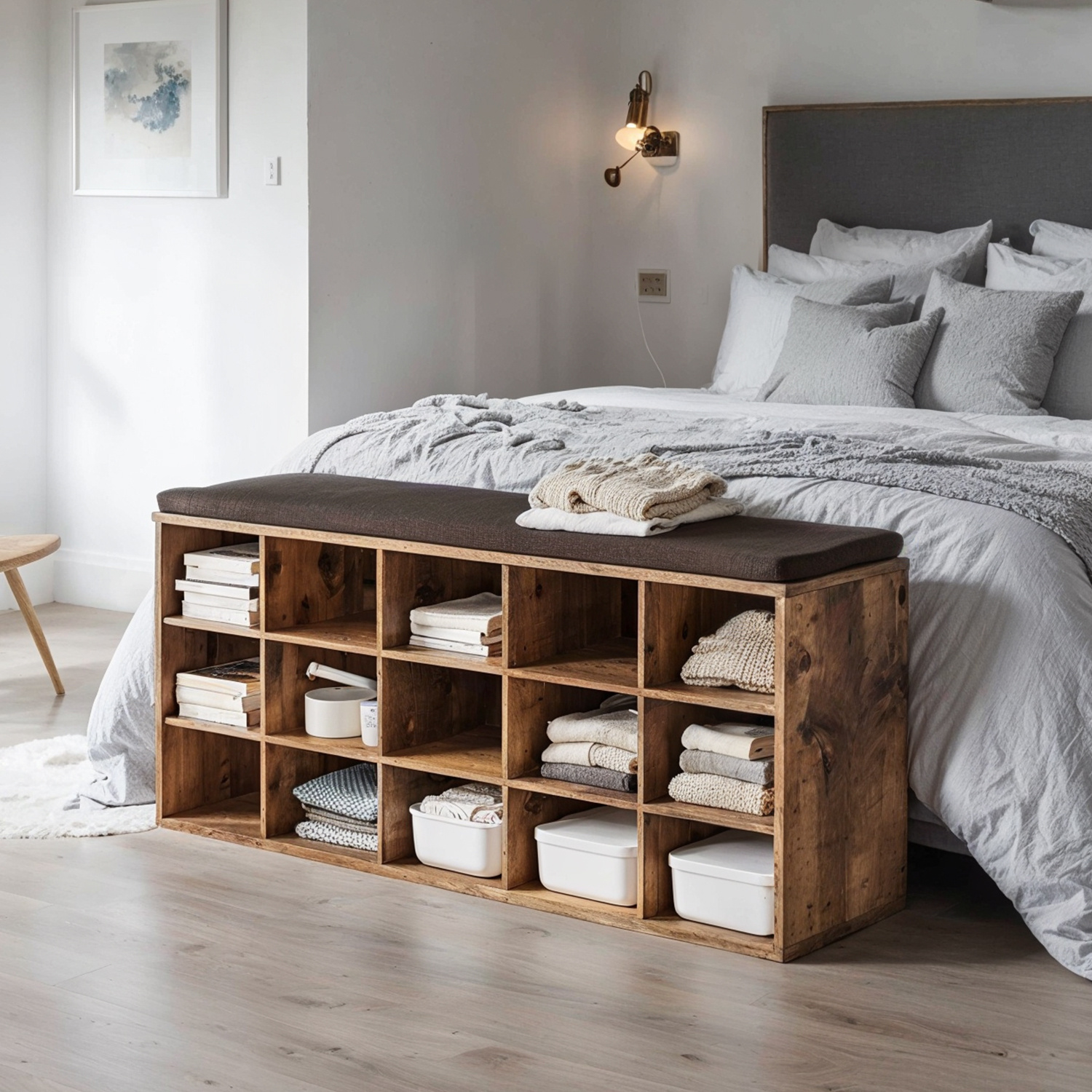 Shoe Bench With Storage, Shoe Rack With Seat, Bench With Removable Cushion, 15 Compartments, Adjustable Shelves