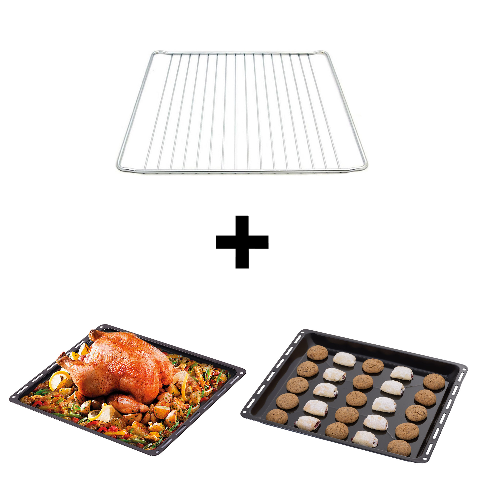 Universal Baking Sheet / Grease Pan 445 × 375 Mm - Enameled, Durable And Scratch-resistant, Easy To Clean - 25 Mm, , Or 45 Mm - 1/2/3-piece Set