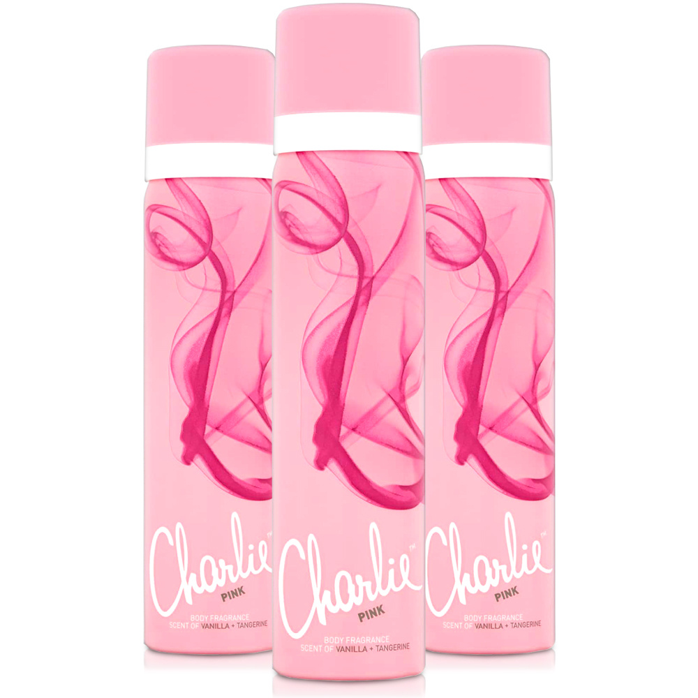 TEMU Charlie Bodyspray 75ml Pink - Pack Of 3