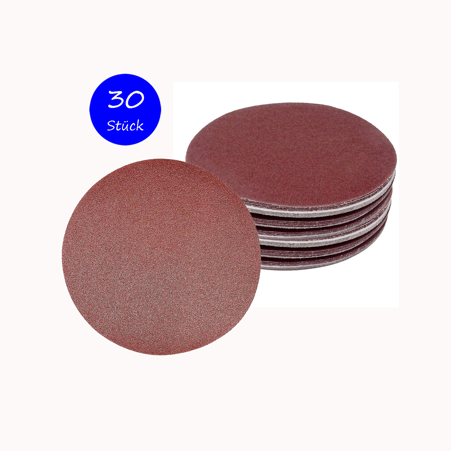 Image of 30pcs Of Grinding Discs Ø 225mm, Each With Grit 5 X 40/60/80/120/180/240 For Multi-grinders, Without Hole | Drywall Sanding Paper For Long-neck Sander, Giraffe Sander Set