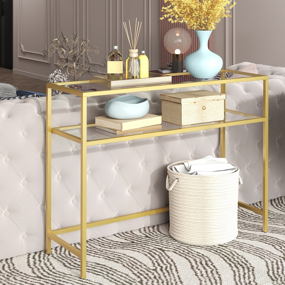 4-tier Shelf, Tempered Glass Bathroom Shelf For Bathroom, Living Room, Kitchen, Office