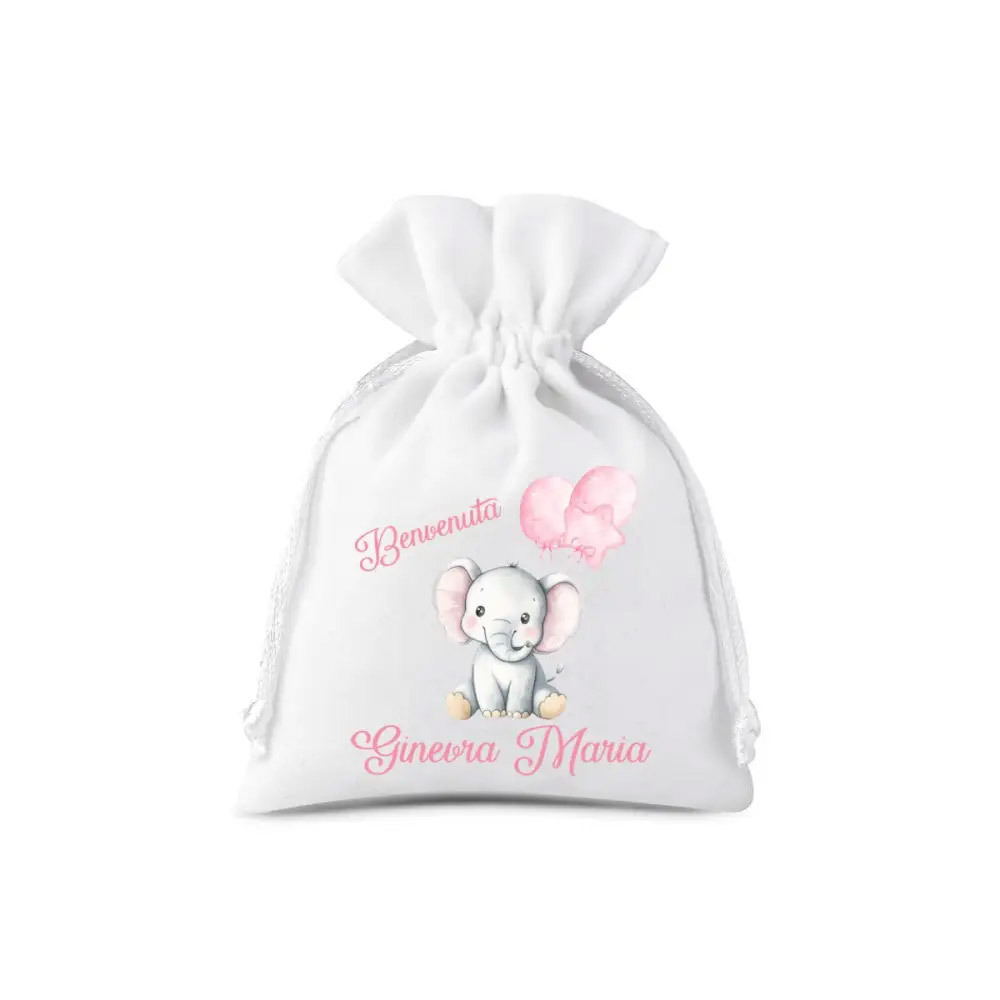 TEMU 10 Elephantina Confetti Bags With Customizable Balloons, Approximately 10x12 Cm In Size, Customizable With Date Of , Ideal For Birth, Baptism Or