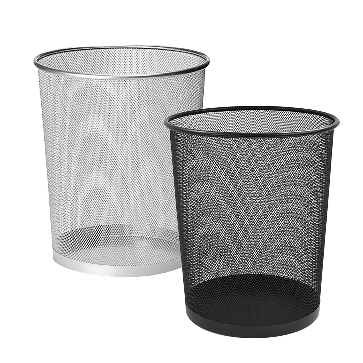 TEMU 2 X Circular Mesh Trash Can, Waste Basket Waste Bin For Bathrooms, Kitchens, Home Offices, Dorm Rooms | Lightweight Sturdy Metal Basket Bin