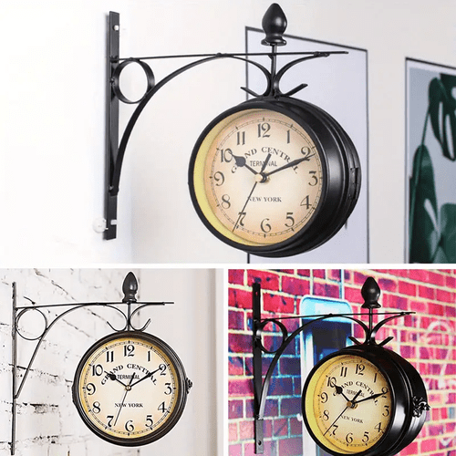 double sided wall clock 4 8 inches outdoor clock vintage wall mounted garden clock with outside bracket