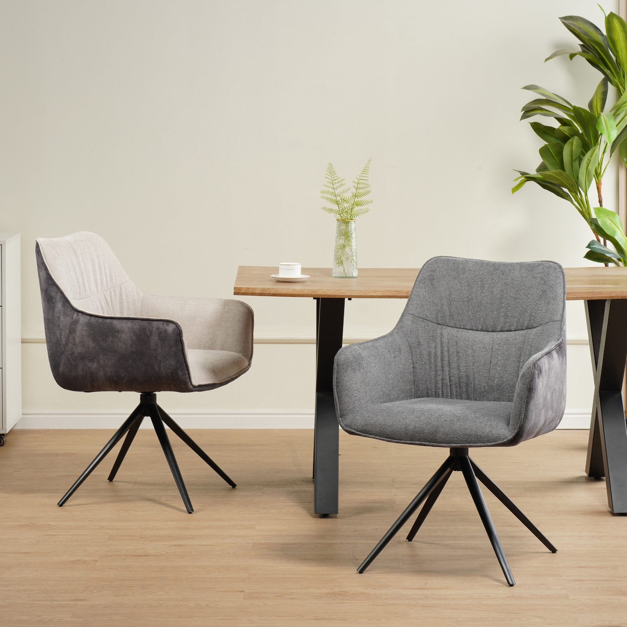 Pula Swivel Chair, Modern Swivel Chairs For Dining Room, Kitchen, Conference Room, Or Office, Kitchen Chairs Dining Chairs With Swivel Function And Thick Padding, Fabric