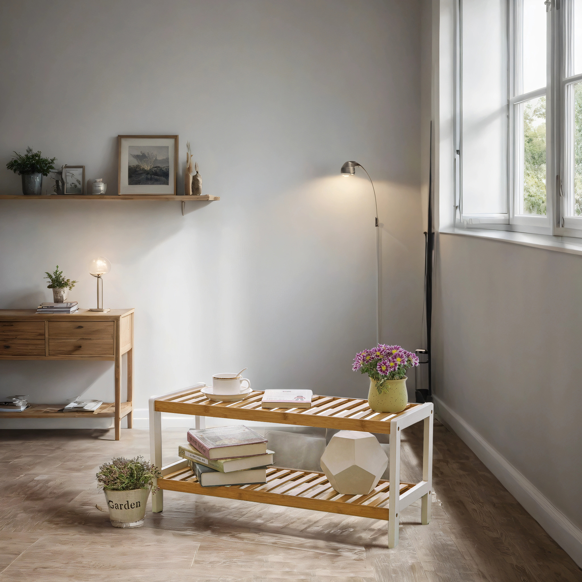 Image of 2-tier Shoe Rack, Shoe Storage, Shoe Organizer, For Shoes, Plants, Books 26 X 70 X 33 Cm