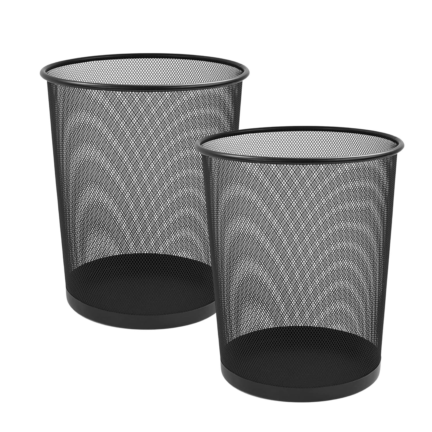 TEMU 2 X Circular Mesh Trash Can, Waste Basket Waste Bin For Bathrooms, Kitchens, Home Offices, Dorm Rooms | Lightweight Sturdy Metal Basket Bin