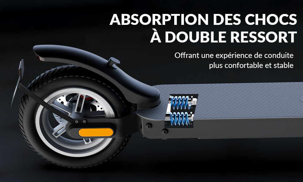 Trottinette Électrique Adulte 5TH WHEEL 10 Pouces, Moteur Pic 700W, 25 km/h, Pliable avec Écran LED, Batterie 36V 7,5Ah, Autonomie Max 35 km, Suspension Arrière, Clignotants et Pneus Solides pour une Mobilité Urbaine Sécurisée