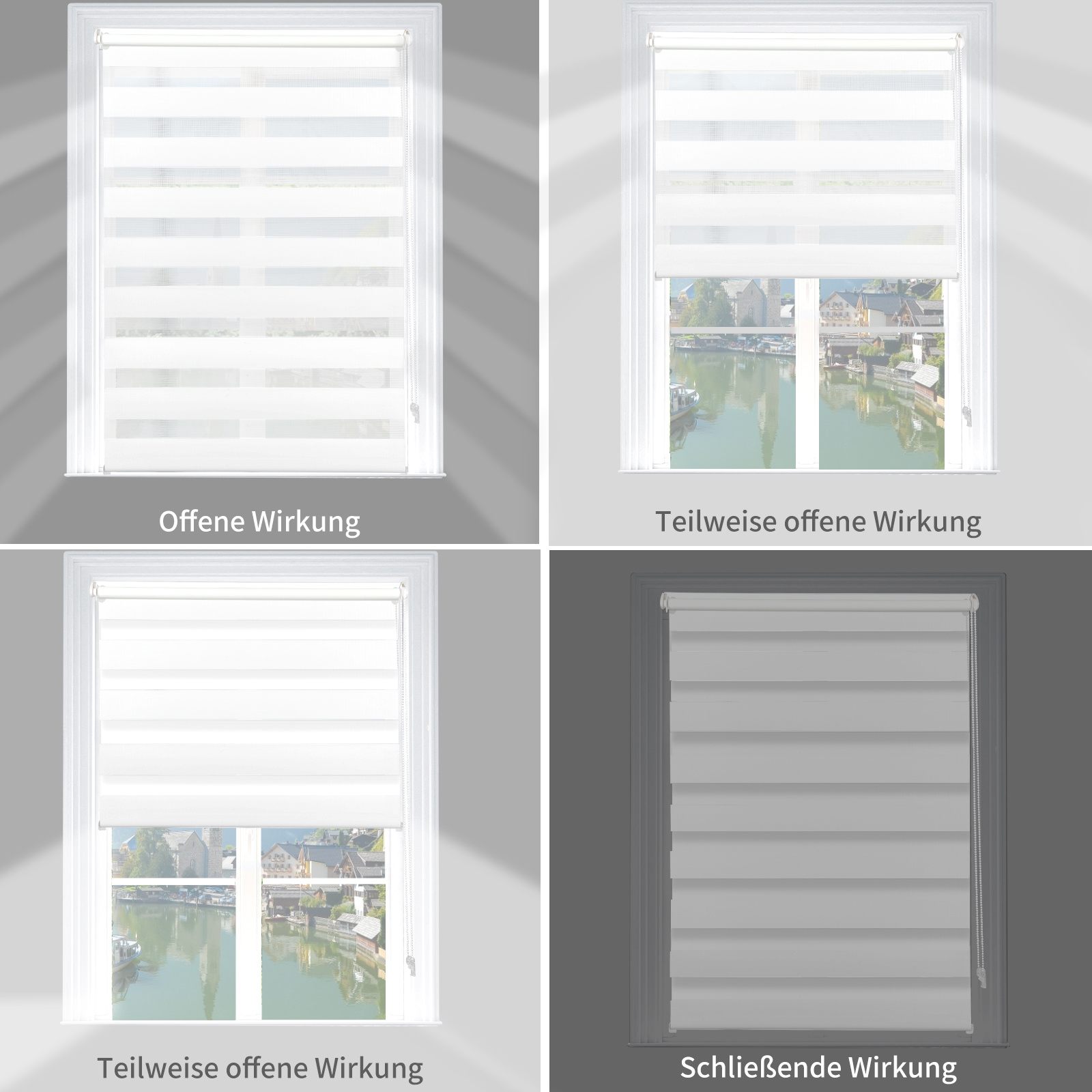 Double Roller Blind White Clip-on, No Drilling Required – Duo Roller Blind For Windows & Doors, Blackout & Light Filtering, Side Tension Roller With Clamp Brackets, 100% Polyester, & Install